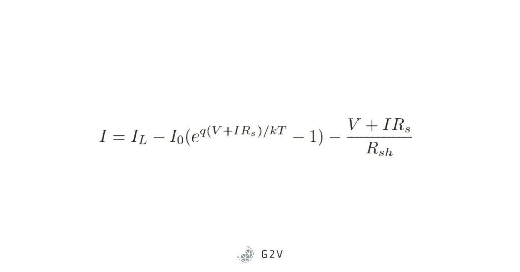 IV equation for one non-ideal photodiode