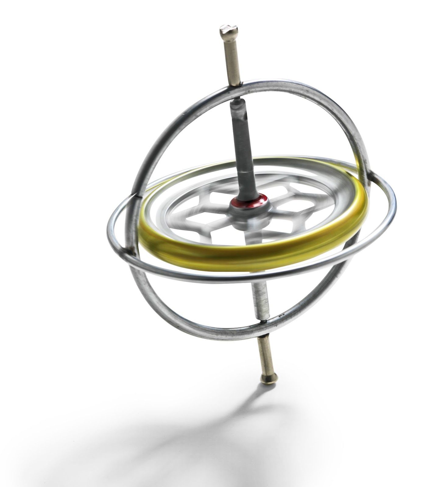 A traditional gyroscope that, when rotating, has an axial orientation unaffected by tilting or rotation of the mounting. They are often used to determine spin rate of aircraft.