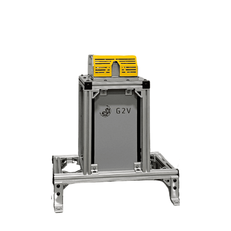 G2V Optics Class AAA solar simulator the Sunbrick in its compact glovebox stand configuration